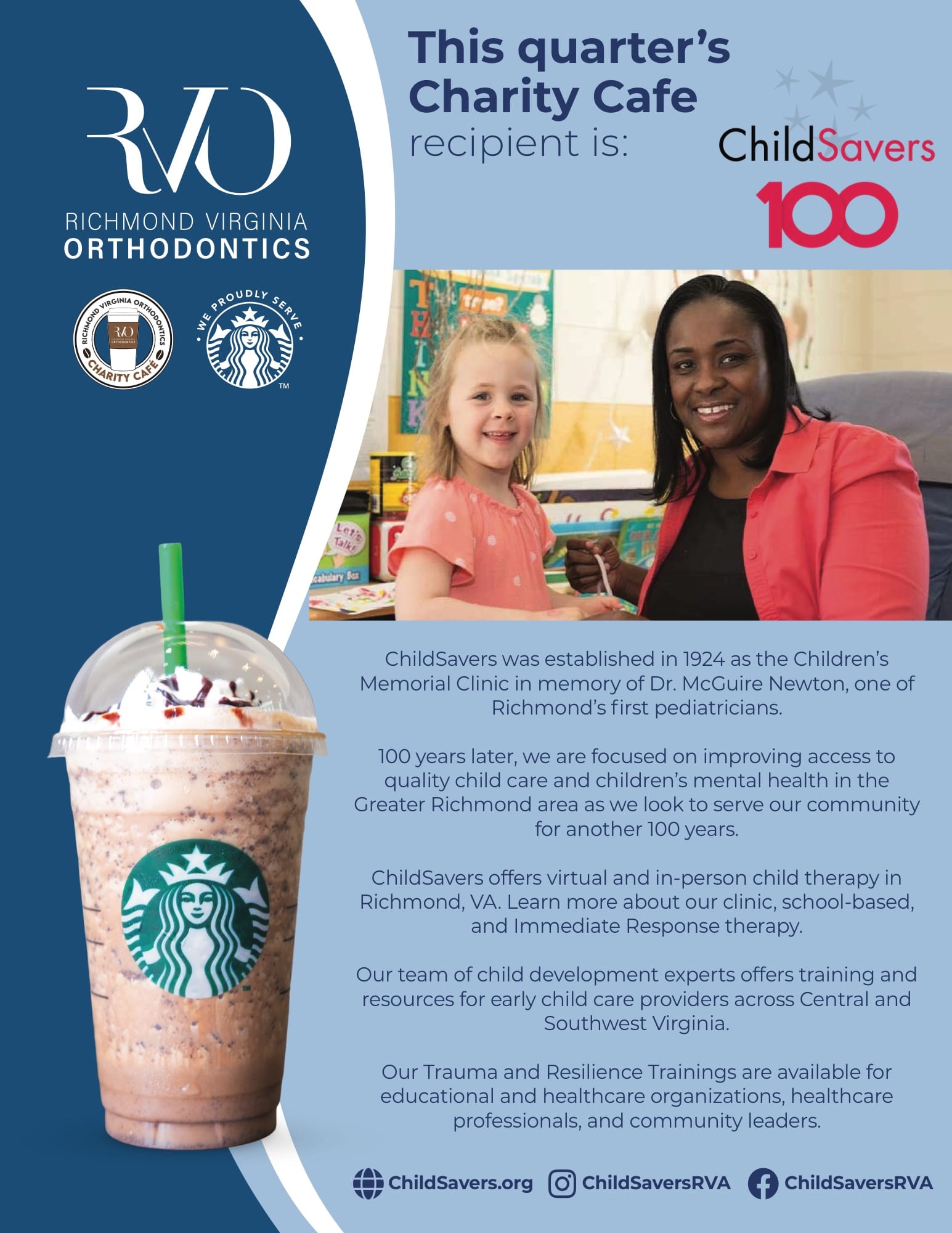 RVO Charity Cafe - This quarter's recipient is ChildSavers